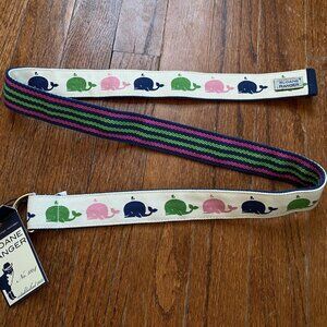 Sloane Ranger Belt Whales Striped Preppy Southern Chic Nautical Women's XS Small